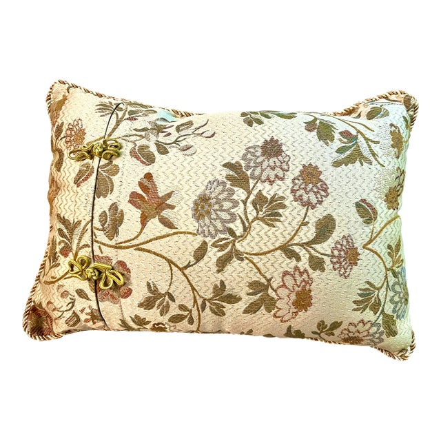 Vintage Rectangular Floral Pillow For Sale