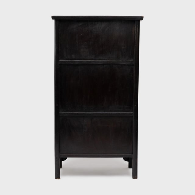 Antique Chinese Black Lacquer Noodle Cabinet, 19th Century For Sale - Image 4 of 6