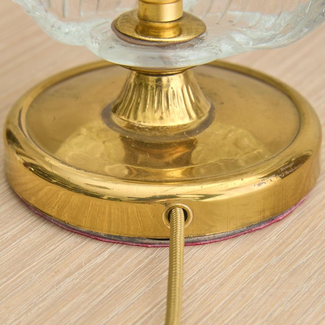 Gold 1930s Italian Murano Glass Leaf Table Lamp in the Manner of Barovier & Toso For Sale - Image 8 of 12