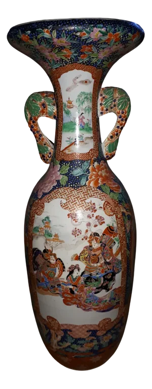 Arita Vase in Porcelain with Imari Samurai Decoration, Japan, 19th Century