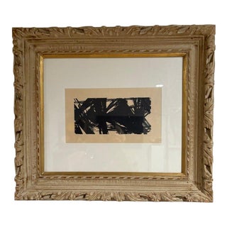 Mid-Century Black & White Abstract Painting by Artist Royden Card, 21.75” X 24.75” For Sale