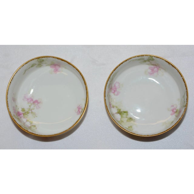 Ceramic Pair of Haviland & Co. Limoges France Cream Soup Bowl and Saucer Apple Blossom For Sale - Image 7 of 11