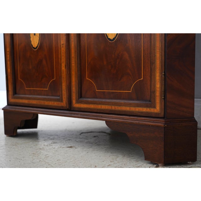 English Made Mahogany Inlaid Corner Cabinet For Sale - Image 10 of 17