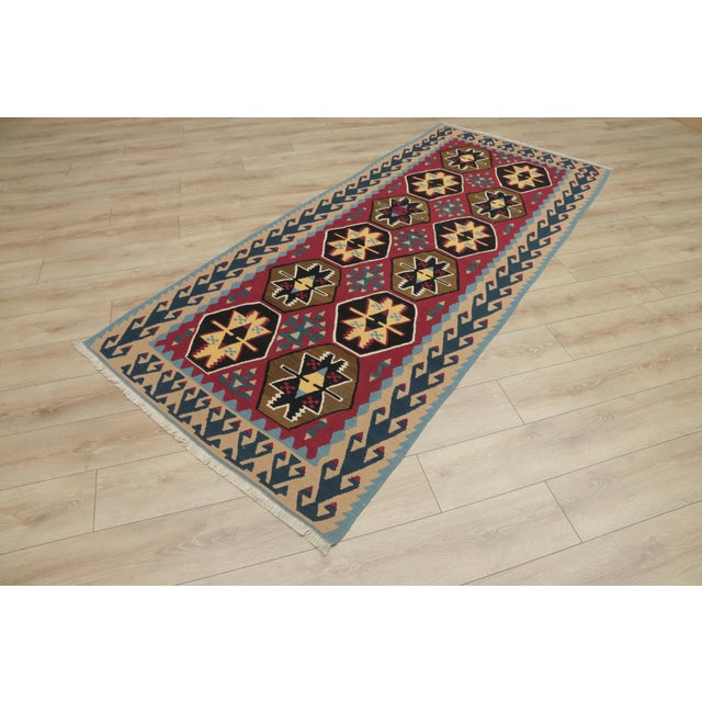 Size: 3.8 x 8.9 ft (116 x 270 cm) 45 x 106 inches Color: Organic Natural Dye ( Red,Black,Blue,Yellow ) Material: 100% Hand...