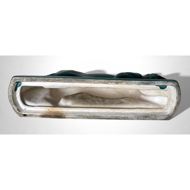 Mid 20th Century Art Deco Saint-Clément Style Panther France Green-Glazed Ceramic For Sale - Image 14 of 18