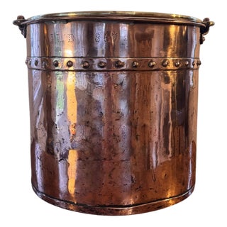 Antique Victorian Copper Coal Bucket, 1860 For Sale