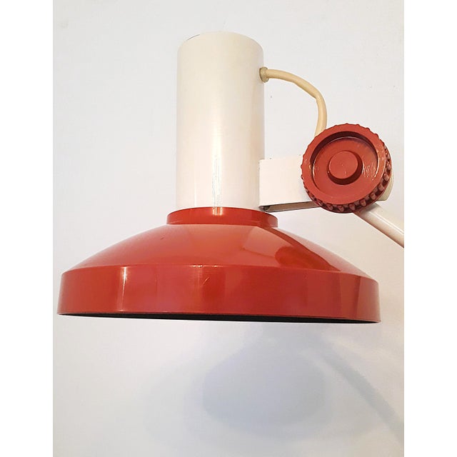 Mid-Century Table Lamp in Red & White, 1970s For Sale - Image 4 of 11