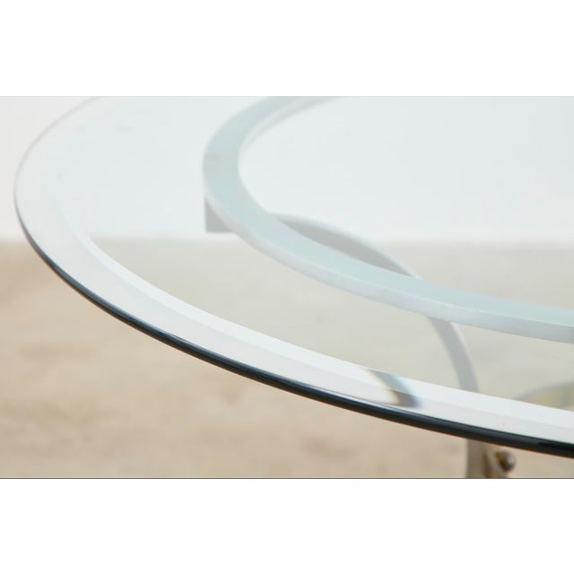 Silver Maison Jansen Style Steel and Bronze Center Table For Sale - Image 8 of 13