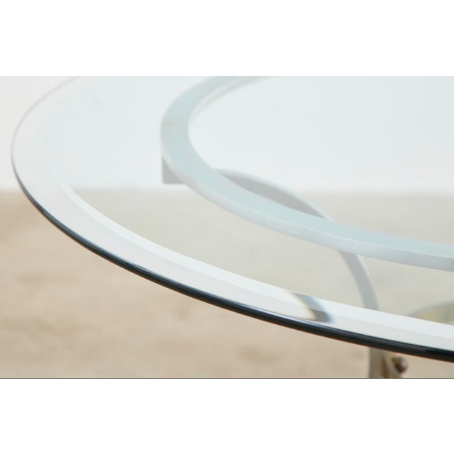 Silver Maison Jansen Style Steel and Bronze Center Table For Sale - Image 8 of 12