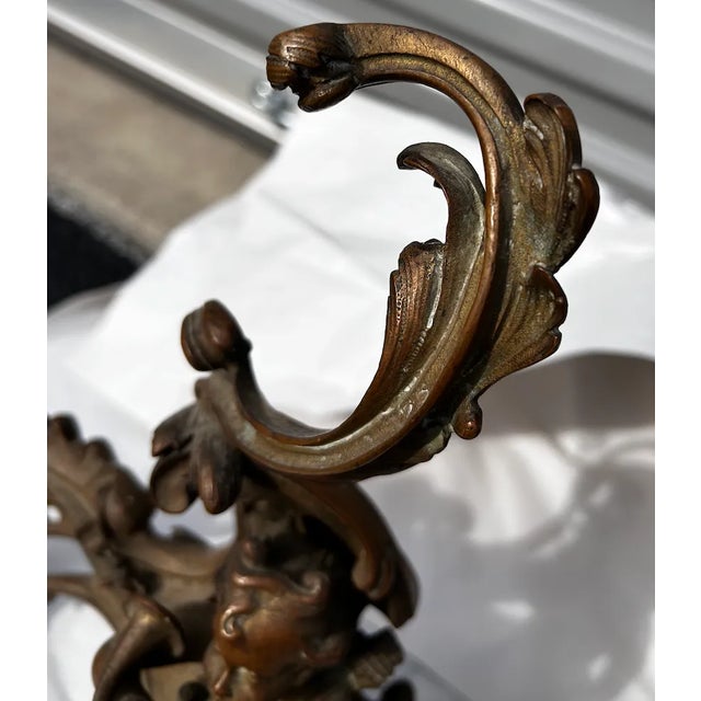 Pair of Antique French Baroque Andirons For Sale In Fayetteville, AR - Image 6 of 18