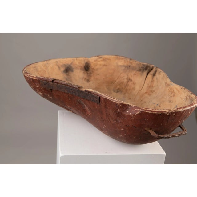 Large Antique Swedish Wooden Bowl For Sale - Image 6 of 11