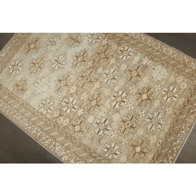Early 20th Century Light Green Caucasian Rug - 3'1" x 4'4" For Sale - Image 4 of 6