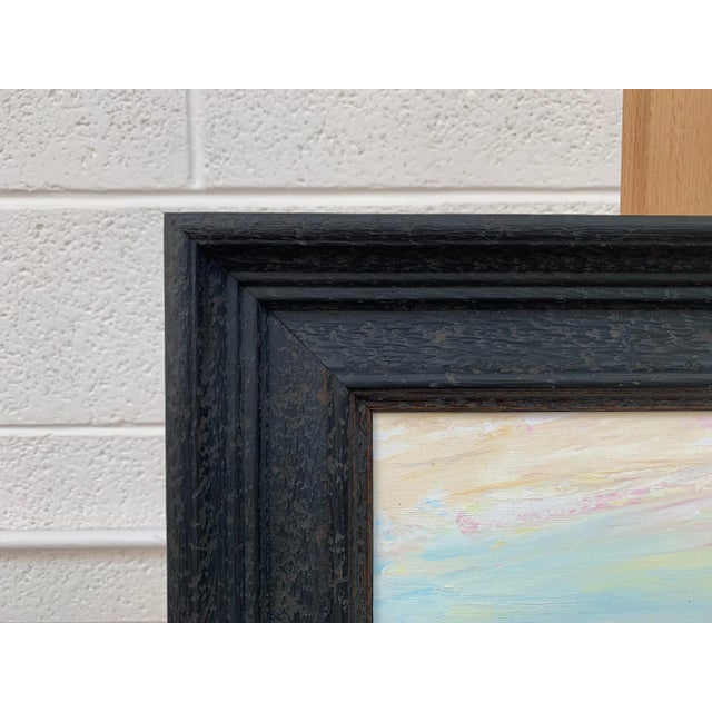 Wood Angela Wakefield, Wild Daisy Flowers English Countryside Landscape Painting by Contemporary Artist, 2020 For Sale - Image 7 of 11