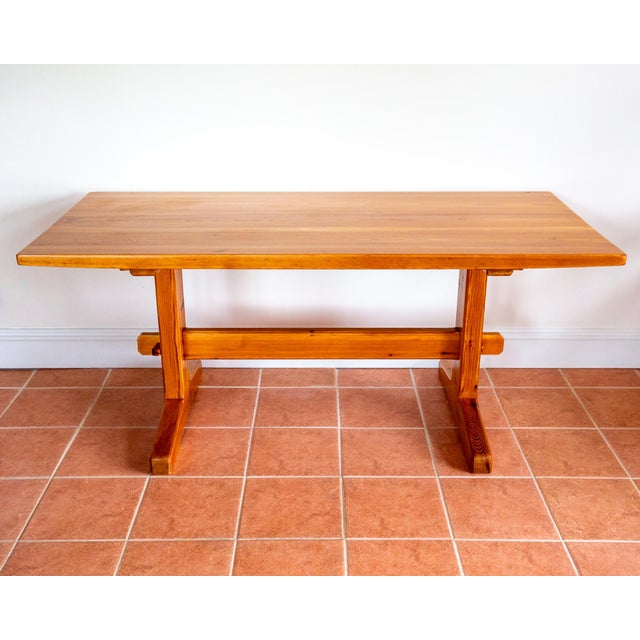 Mid-Century Modern Refectory Pine Dining Table in Blonde by Trestle R. Nance, 1960s For Sale - Image 10 of 18