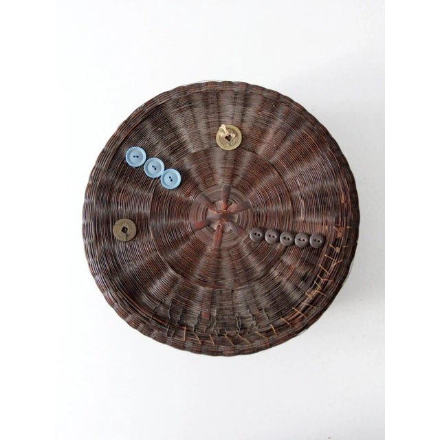 Wood Antique Chinese Sewing Basket For Sale - Image 7 of 8