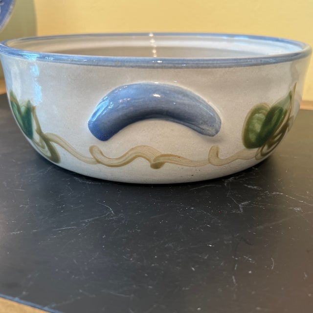 2000 - 2009 Louisville Stoneware Pottery Grape Pattern Bowl With Lid For Sale - Image 5 of 10