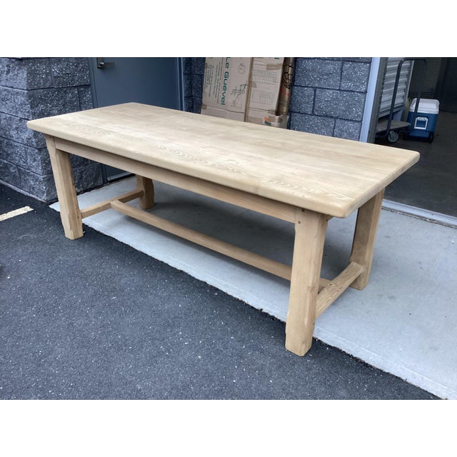 Vintage French Weathered Oak Fram Table For Sale - Image 10 of 12
