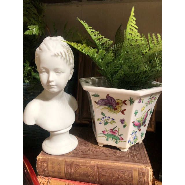 Vintage Chinoiserie Hexagonal Porcelain Planter For Sale - Image 10 of 12