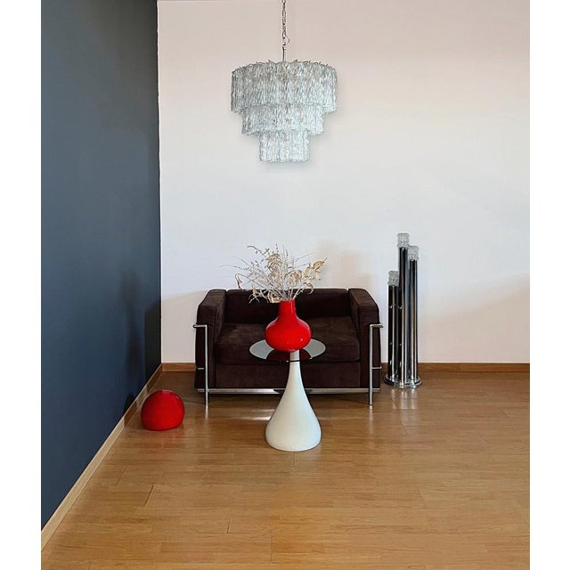 Mid-Century Modern Large Three-Tier Murano Glass Tube Pendant Light from Venini, 1990s For Sale - Image 3 of 16