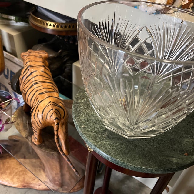 Glass Large 1970s Glass Serving Punch Bowl For Sale - Image 7 of 7