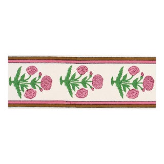 SAMPLE - Schumacher x Molly Mahon Poppy Hand Block Trim In Pink For Sale