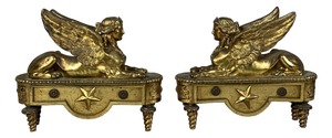 Andirons with Sphinxes from Thomire, 1790, Set of 2