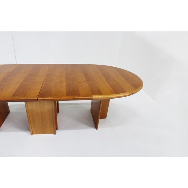 Wood Vintage Oval Extendable Dining Table, 1960s For Sale - Image 7 of 8