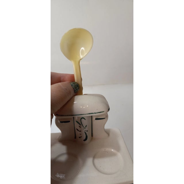 1950s Instant Coffee Green Stove Canister Figural Oven Ceramic Lego Japan For Sale - Image 4 of 12