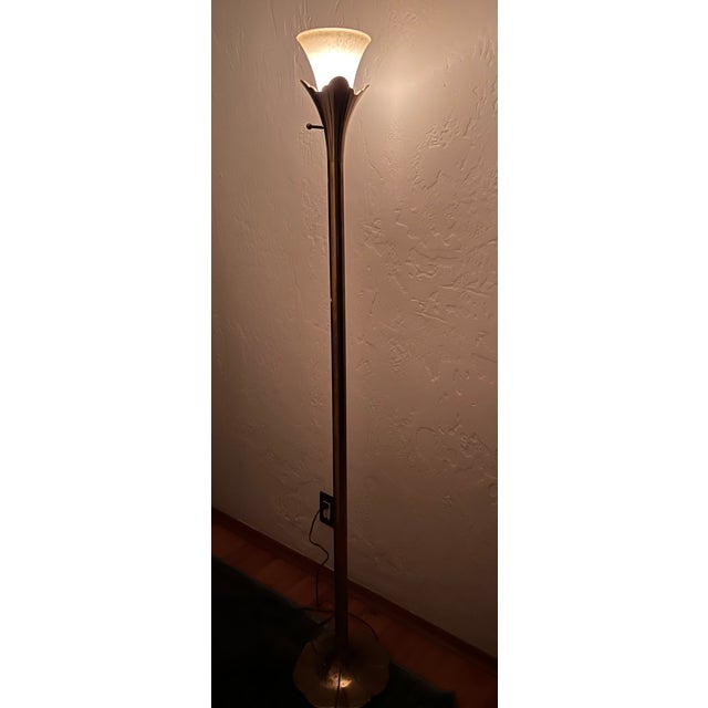 Mid 20th Century Mid-Century Modern Solid Brass Torchiere Floor Lamp by Stiffel Company For Sale - Image 12 of 16