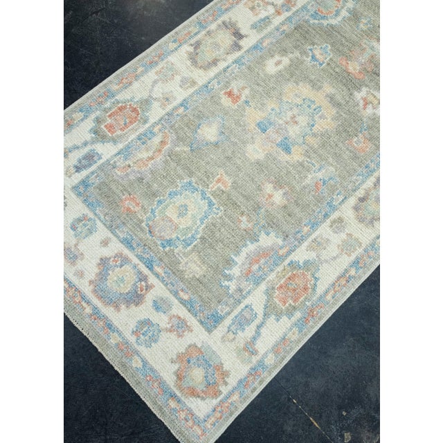 Turkish Turkish Oushak Runner Rug 2'10" x 12' #17815 For Sale - Image 3 of 8