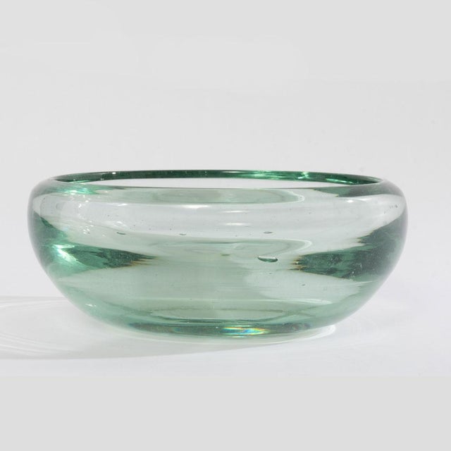 Signed Andre' Thuret Green French Art Deco Glass Bowl, Paris 1930s For Sale - Image 4 of 7