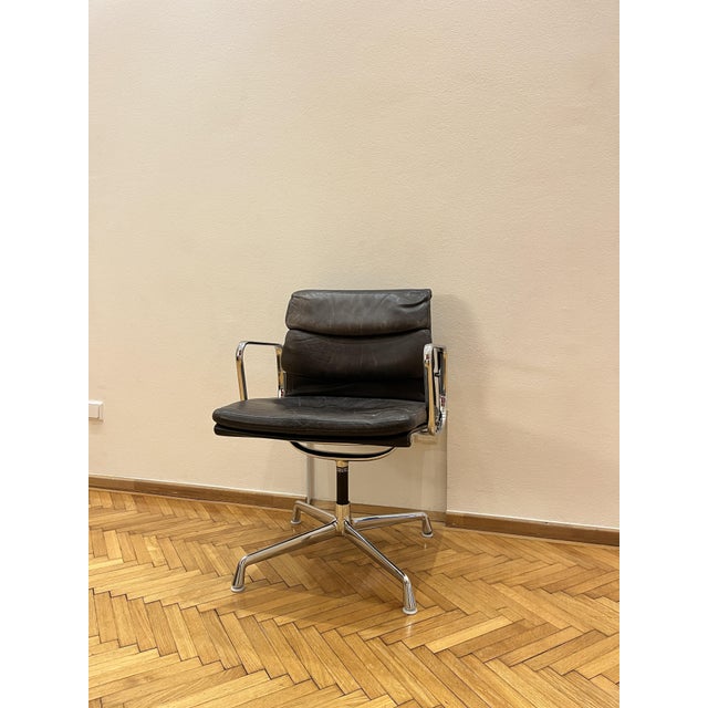 Vintage Soft Pad Chair in Dark Brown Leather by Charles and Ray Eames for Vitra, 1980s For Sale - Image 16 of 16