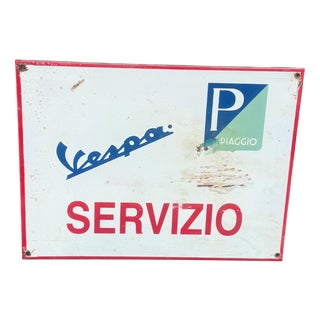 Vintage Piaggio Vespa Sign, 1960s For Sale