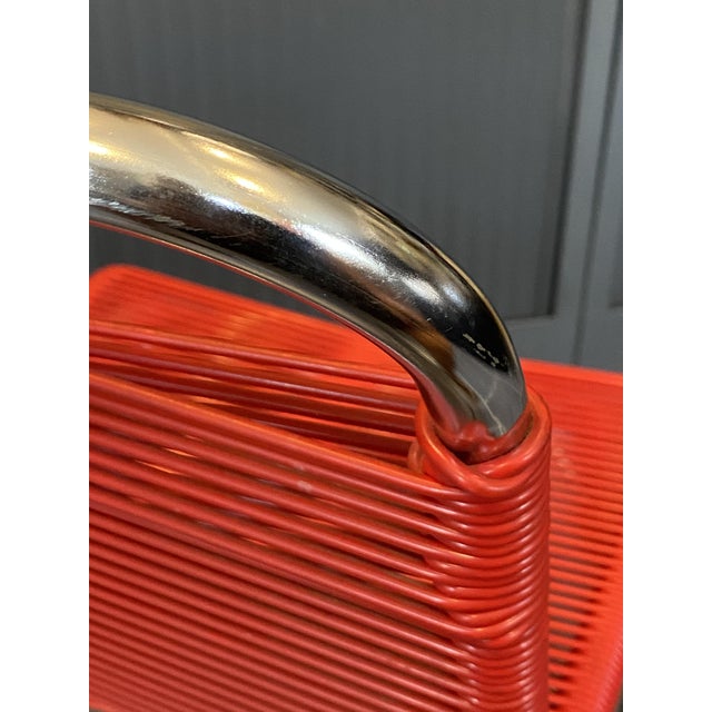 Vintage Chrome and Red Spaghetti Chair, 1960s For Sale - Image 6 of 18