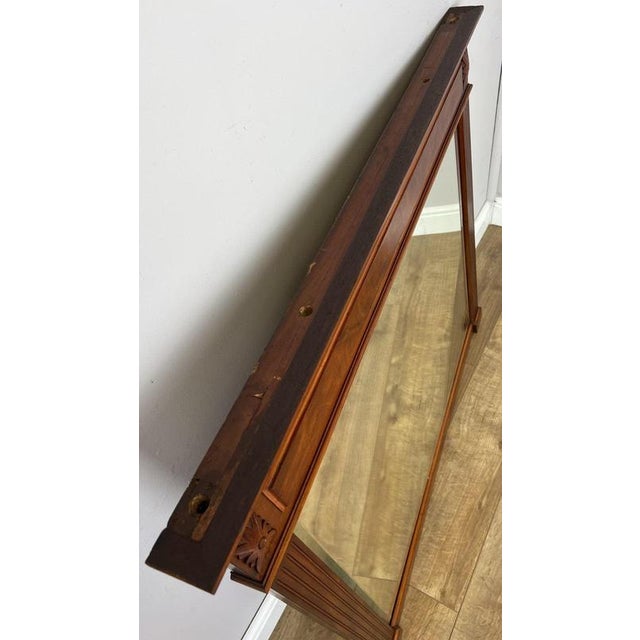 Antique French Carved Walnut Wall Mirror For Sale - Image 9 of 11