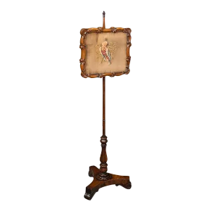 1820s Antique Regency English Adjustable Pole Screen