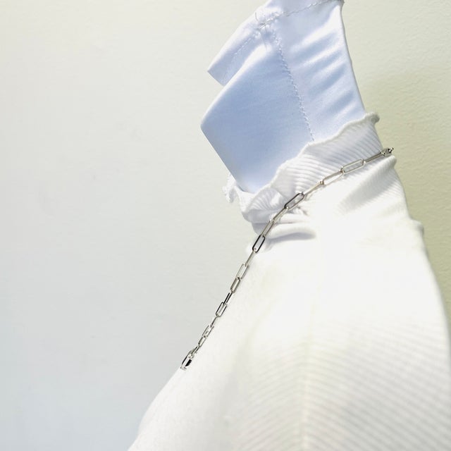 Modern Purple Spinel Emerald Cut Bezel Paperclip Necklace in 14k White Gold For Sale - Image 3 of 6