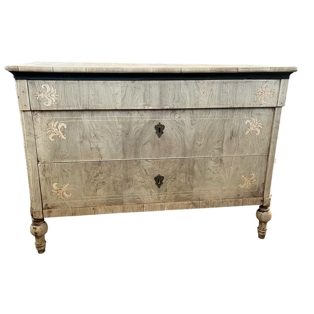 19th Century Carlo X Italian Bleached Walnut Chest of Drawers For Sale - Image 15 of 15