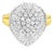 10K Yellow Gold 1.0 Cttw Round and Baguette Cut Diamond Oval Shaped Cluster Ring (I-J Color, I1-I2 Clarity) - Size 6 For Sale