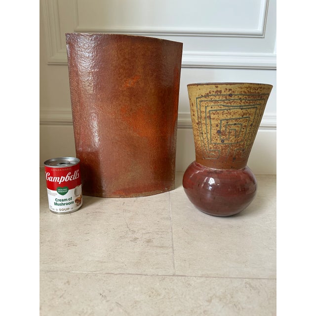 Vintage Italian Modernist Handcrafted Pottery Vase For Sale - Image 9 of 11