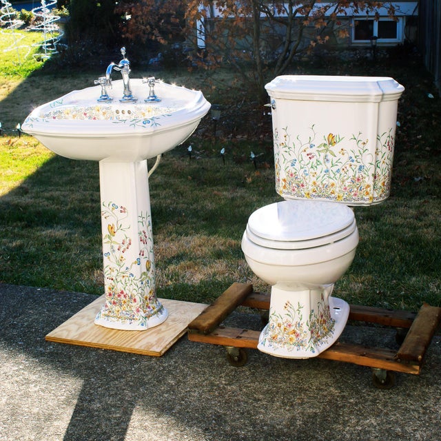 Early 21st Century Kohler Artist Edition English Trellis Porcelain