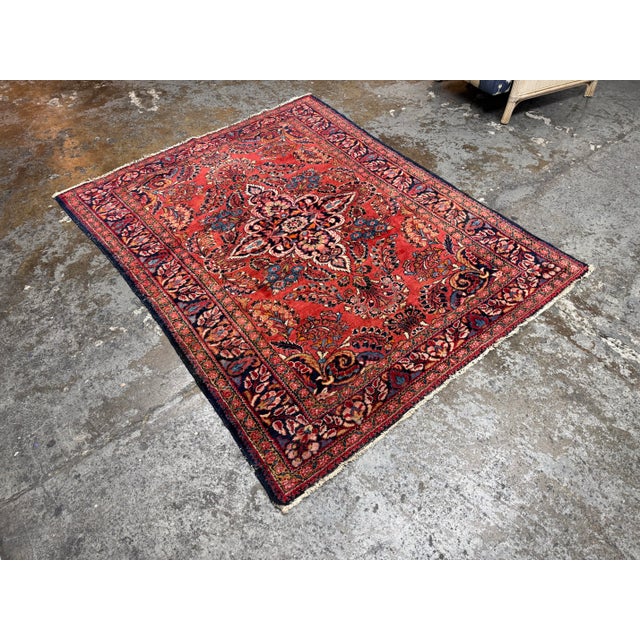 5ft 5in × 6ft 8in 1920's Turkish Hand-Knotted Area Rug For Sale - Image 12 of 12
