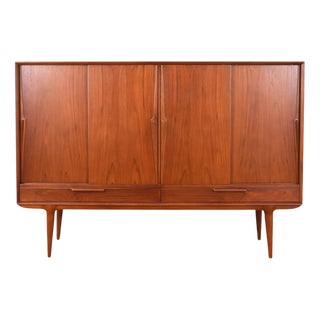 Mid-Century Danish Teak Model 13 Highboard by Gunni Omann for Omann Jun, 1960s For Sale