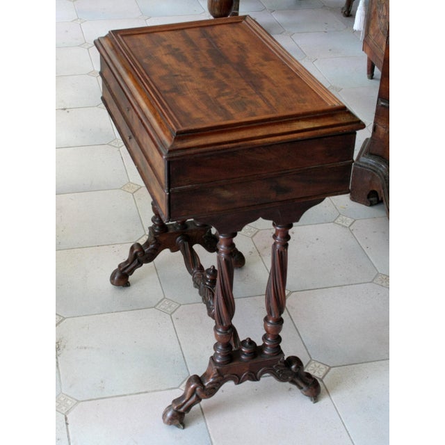 Vintage Classic French Mahogany Sewing Desk For Sale - Image 3 of 18