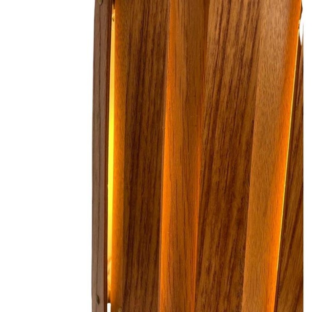 Mid 20th Century Scandinavian Teak Cylinder Pendant Light, 1960s For Sale - Image 5 of 11