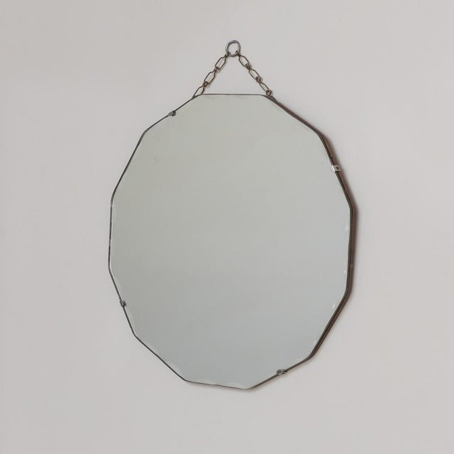 1930s French Art Deco Circular Beveled Mirror For Sale - Image 4 of 11