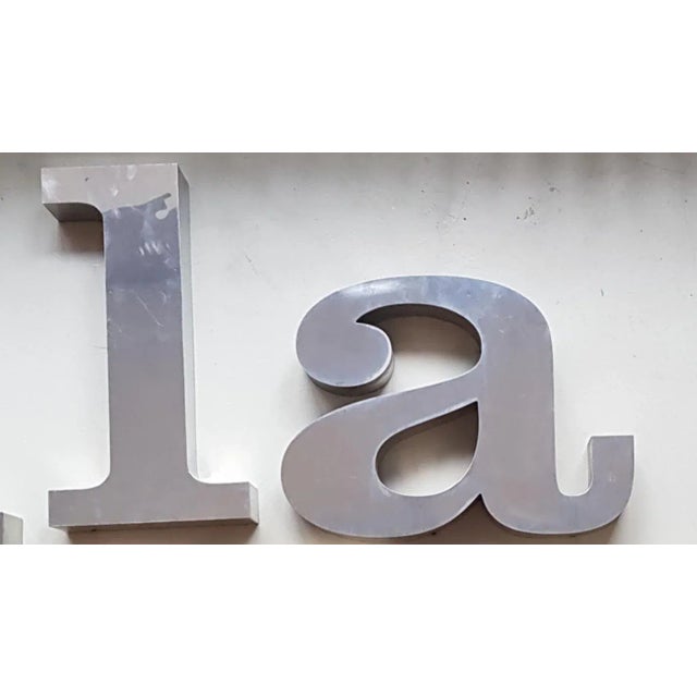 Metal LA LUCE 3-D Aluminium Letters, Set of 6 For Sale - Image 7 of 8
