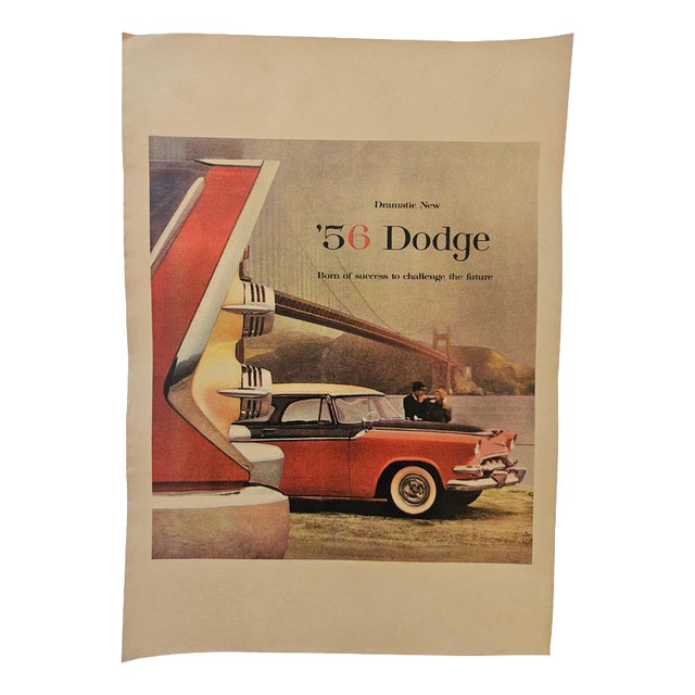 Art Deco Advertising Poster Dodge Automobile, 1930 For Sale