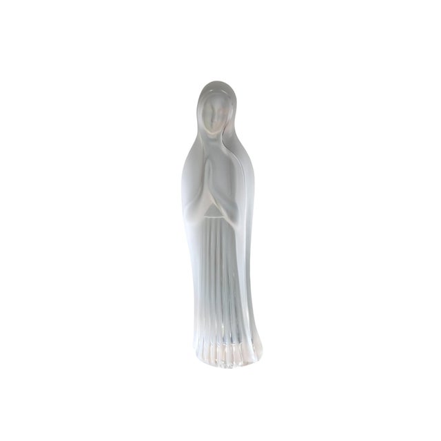 Vintage Signed Lalique French Crystal Madonna Figurine