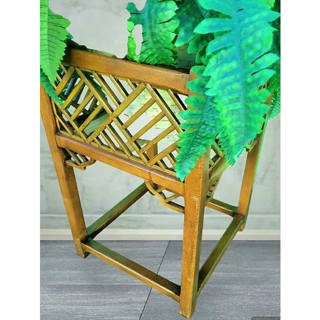 Thomasville One of a Kind Vintage Chinese Chippendale Thomasville Regency Large Planters Plant Stands- a Pair For Sale - Image 4 of 10